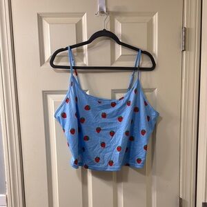 SHEIN Relaxed Blue Strawberry Camisole